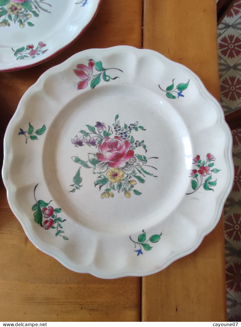 Keller & Guérin demi Porcelaine trois assiettes décor a la Strasbourg  1892/1922