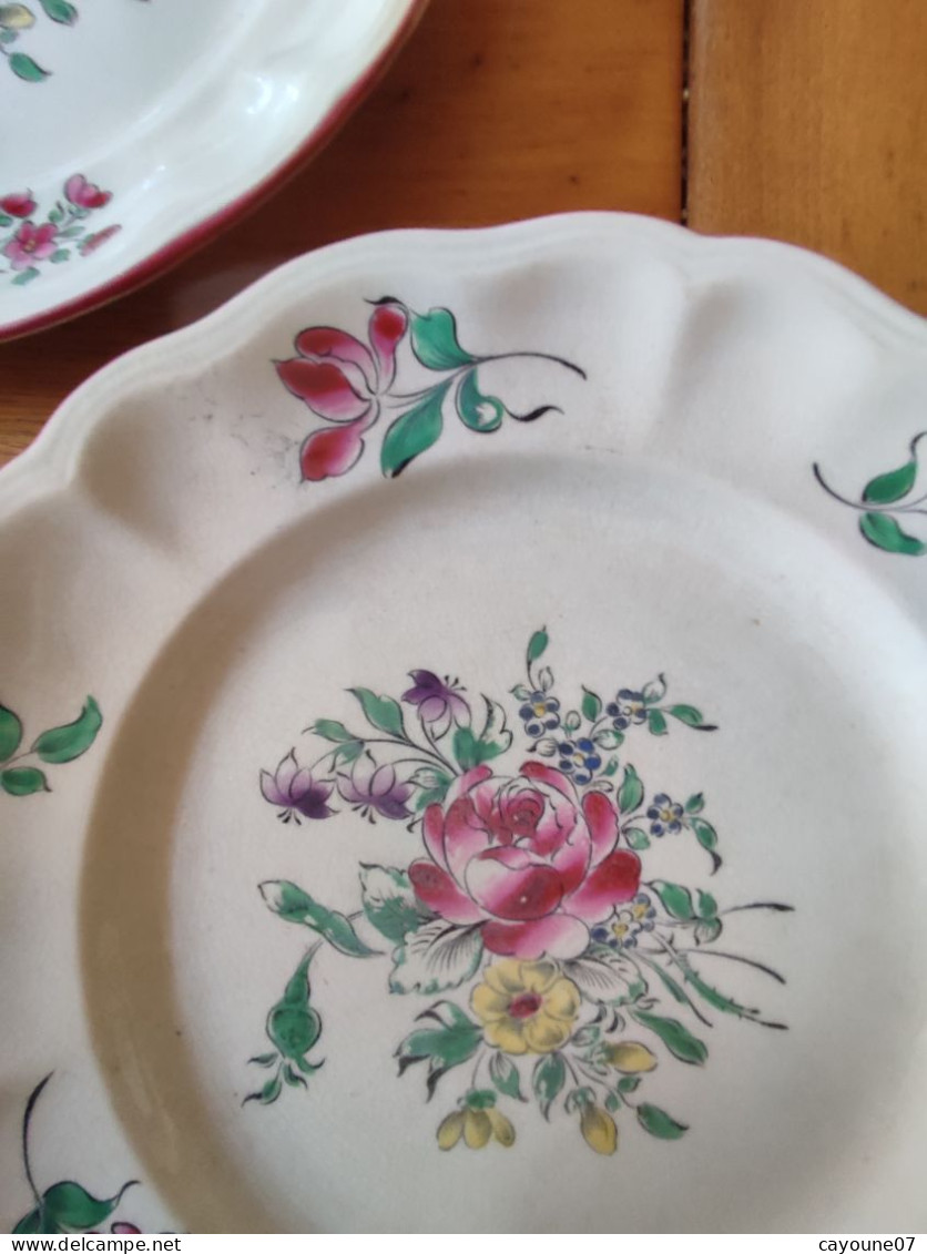 Keller & Guérin demi Porcelaine trois assiettes décor a la Strasbourg  1892/1922