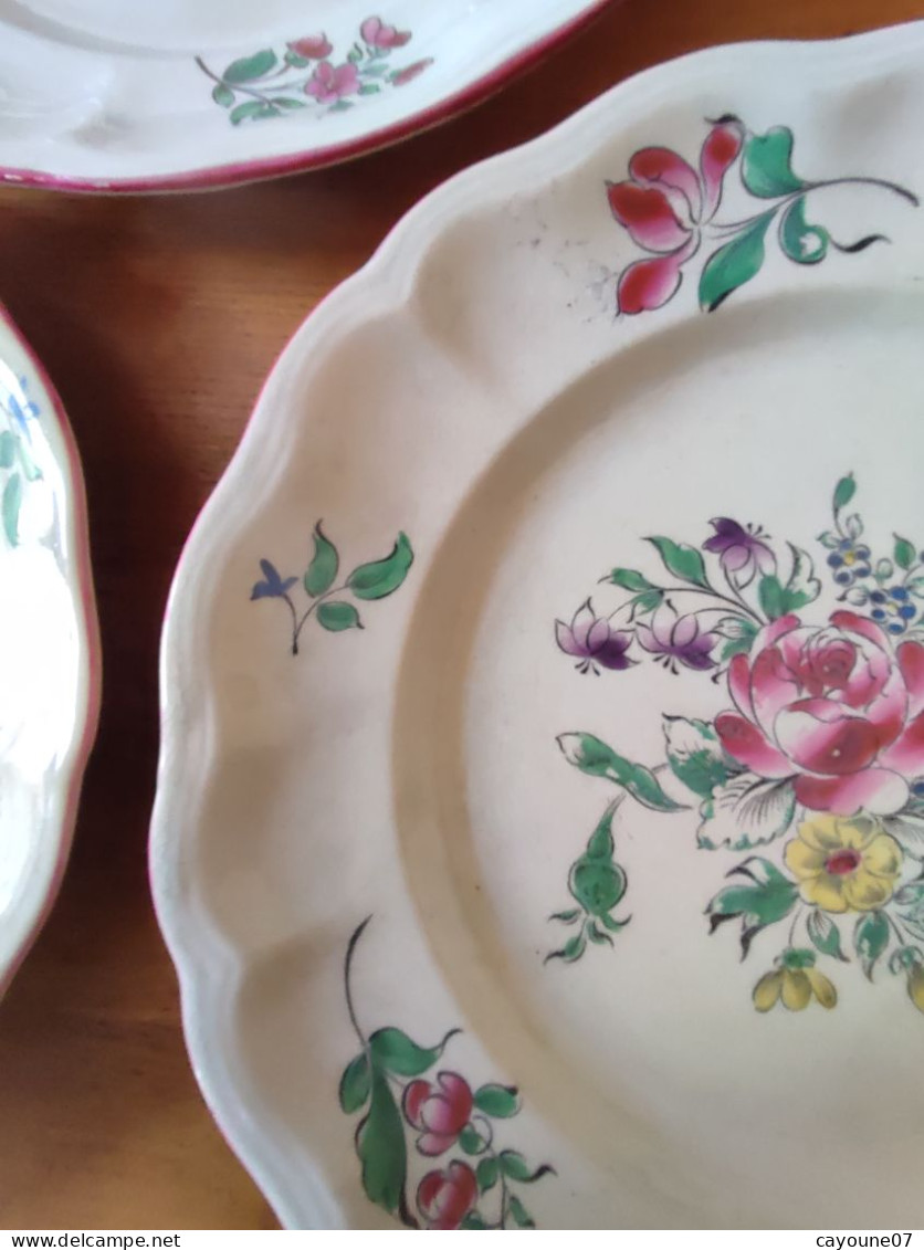 Keller & Guérin demi Porcelaine trois assiettes décor a la Strasbourg  1892/1922