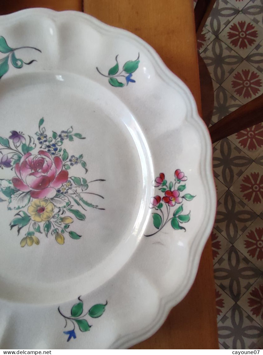 Keller & Guérin demi Porcelaine trois assiettes décor a la Strasbourg  1892/1922