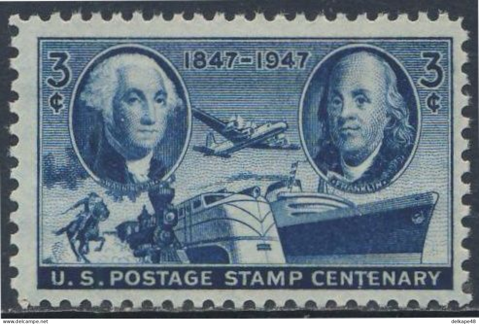 USA United States 1947 Mi 555 YT 499 Sc 947 SG 944 ** Washington, Franklin- Evolution Postal Transport- Cent. US Postage - Posta