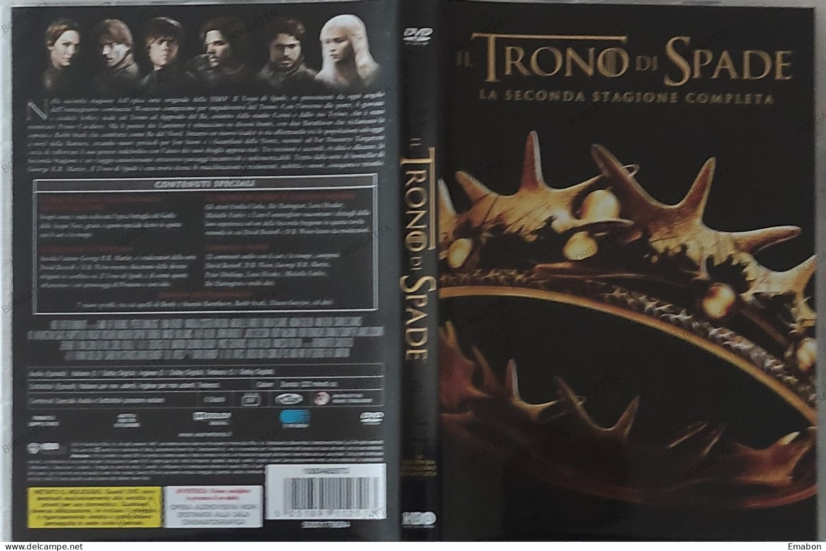 BORGATTA - FANTASTICO - BOX 5 Dvd " IL TRONO DI SPADE SECONDA STAGIONE "-  - HBO 2014 -  USATO In Buono Stato - Mystery