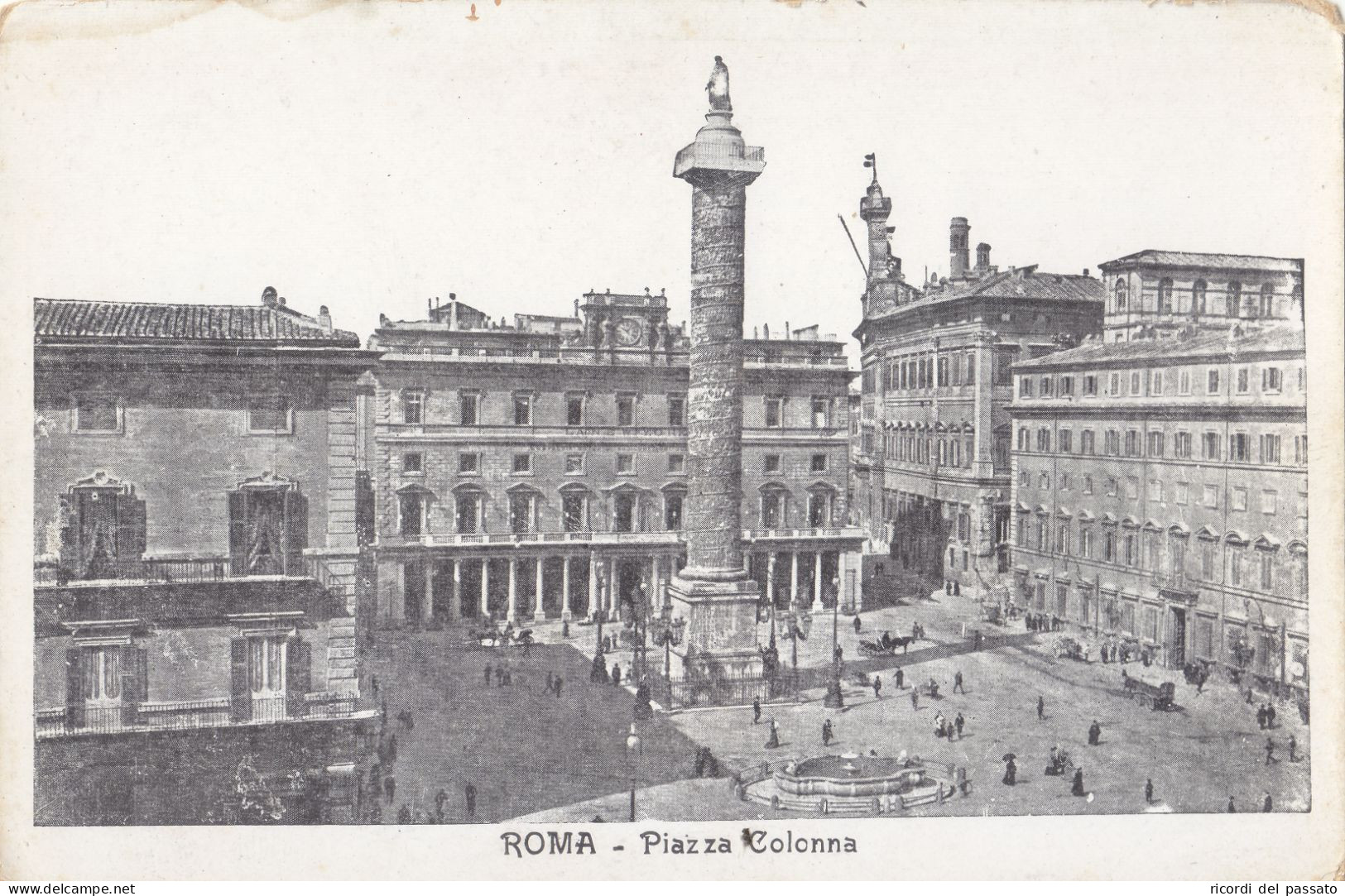 Cartolina Roma - Piazza Colonna - Orte & Plätze