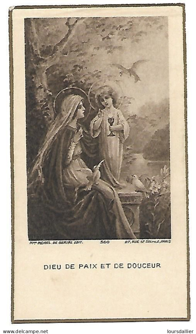 26 Mai 1921 Maurice PASQUIER Souvenir De La Communion Solennelle CERILLY Allier 17 - Comunioni