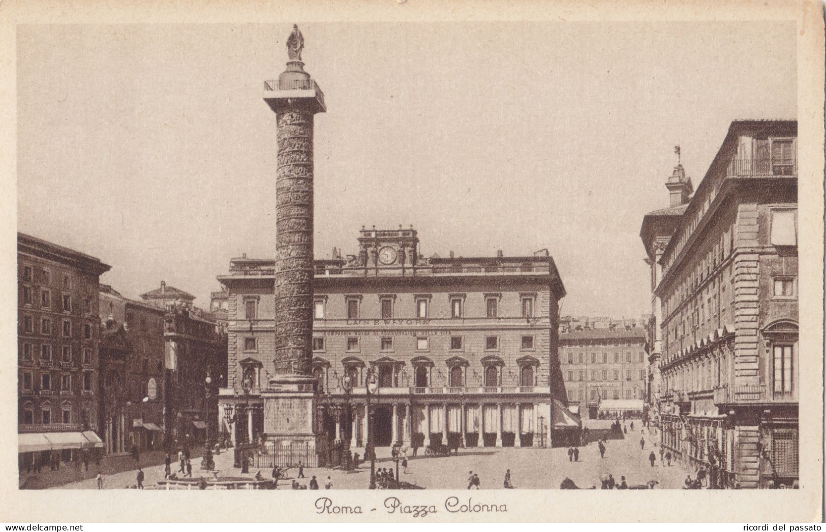 Cartolina Roma - Piazza Colonna - Piazze