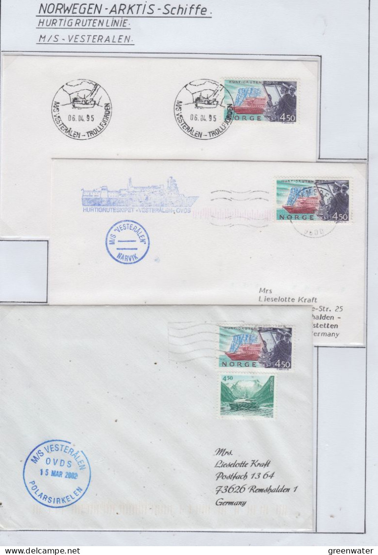 Norway Hurtigruten MS  Vesterälen 4 Covers  (HI205) - Polar Ships & Icebreakers