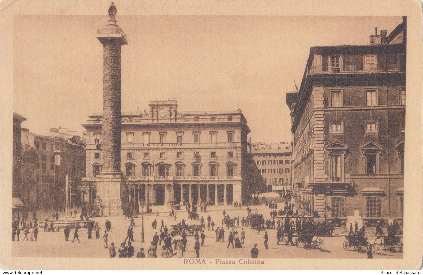 Cartolina Roma - Piazza Colonna - Piazze