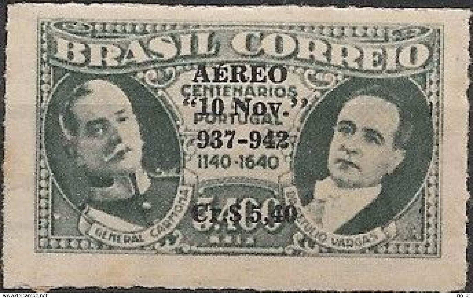 BRAZIL - 5th ANNIVERSARY OF THE NEW BRAZILIAN CONSTITUTION (BLACK SURCHARGED, WM Mi.15) 1942 - MH - Neufs