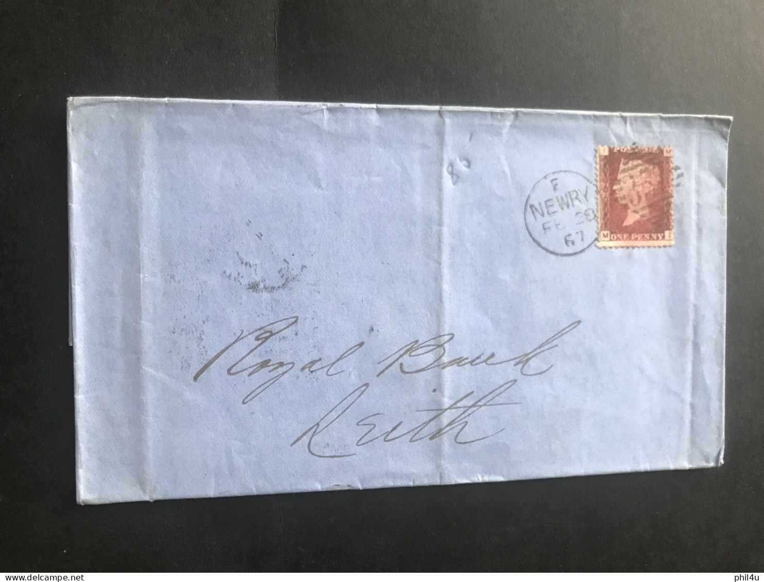 1867 QV GB 1d Red Perf Shifted’IMMI’ Newry Plus Post Mark See - Lettres & Documents