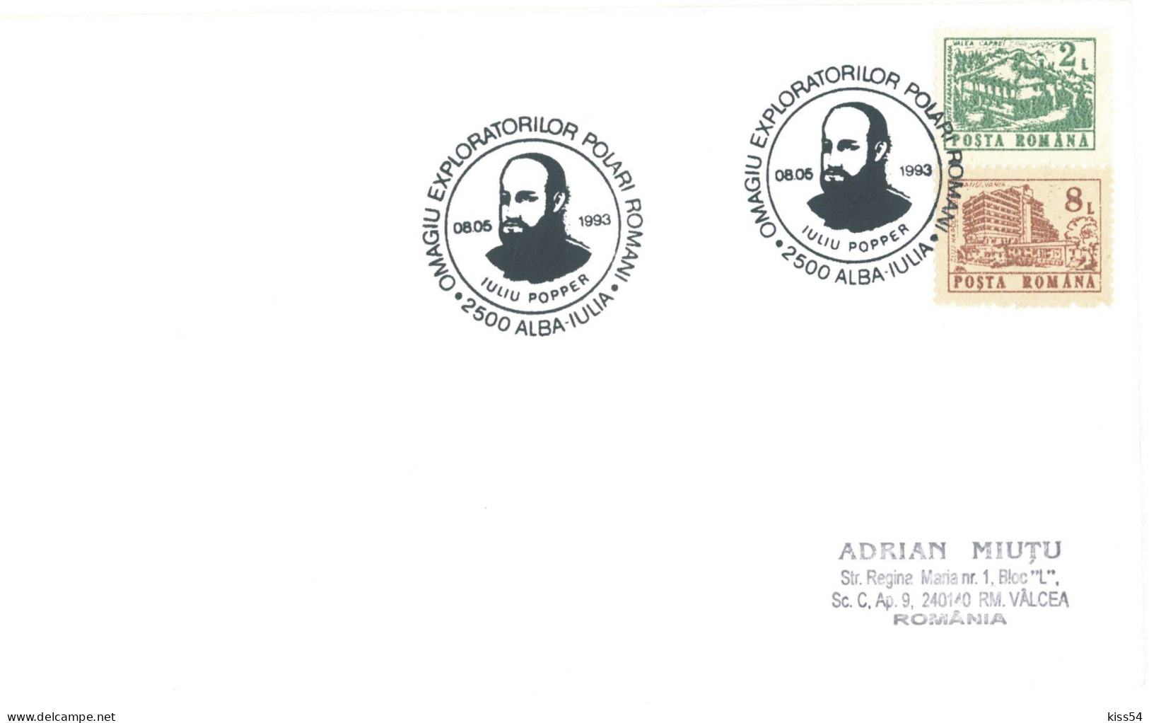 COV 86 - 816 Jew IULIU POPPER, Polar Explorer Patagonia, Romania - Cover - Used - 1993 - Polarforscher & Promis