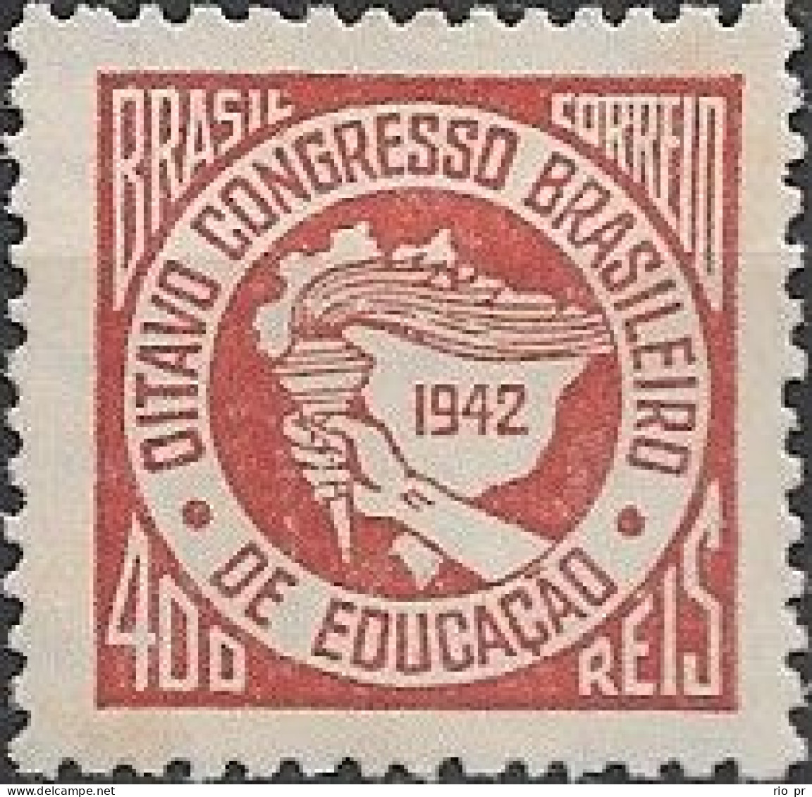 BRAZIL - 9th NATIONAL EDUCATION CONGRESS 1942 - NEW NO GUM - Ongebruikt