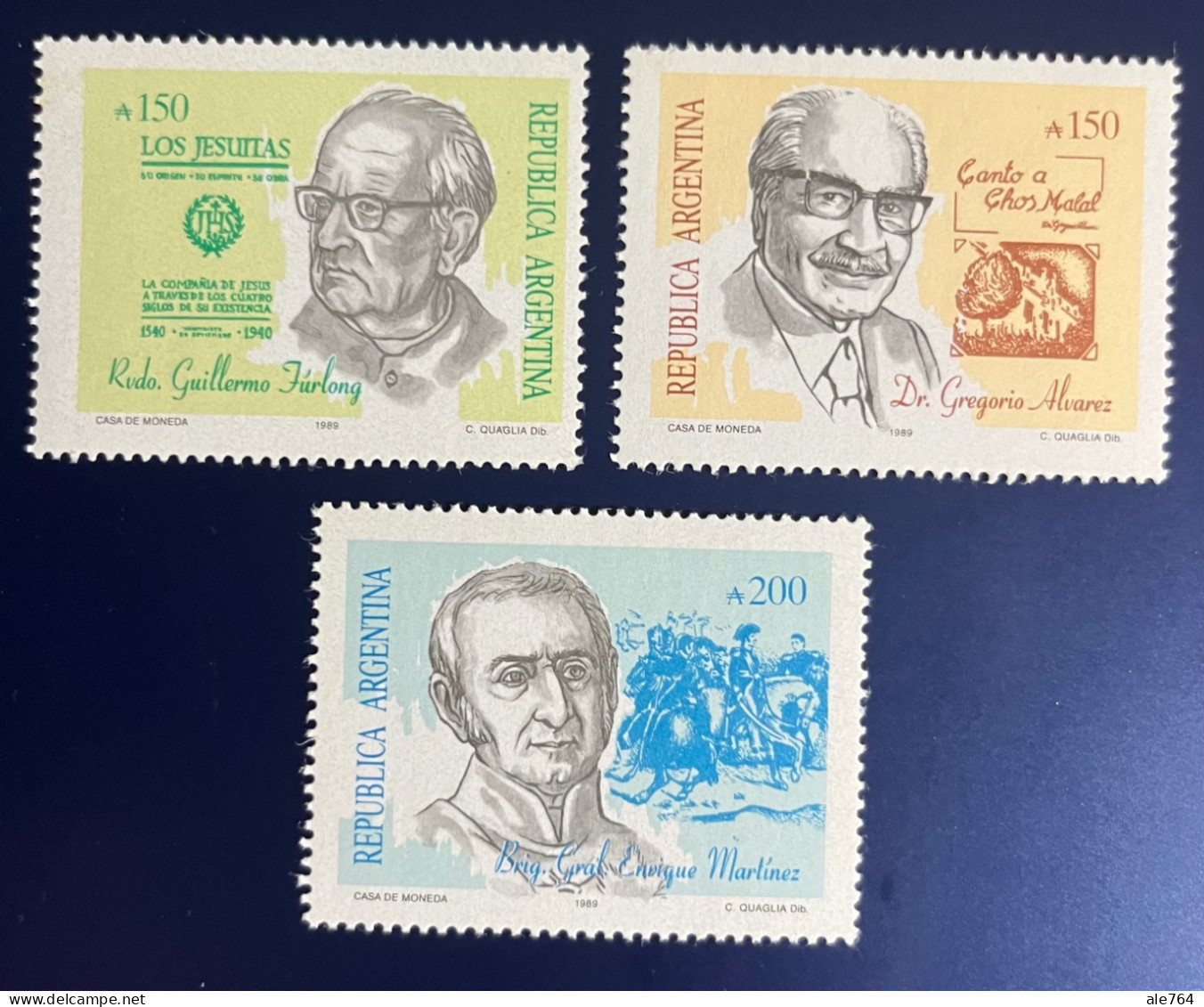Argentina 1989 Personalidades, GJ 2463/5, Sc 1663/5, Mi 1995/7, MNH. - Unused Stamps