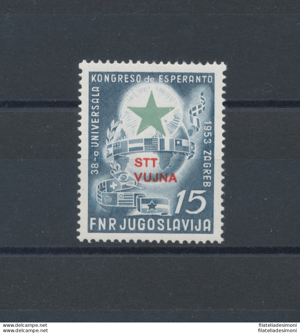 1953 TRIESTE B, N° 90, 15 D. Ardesia E Verde , MNH** - Autres & Non Classés