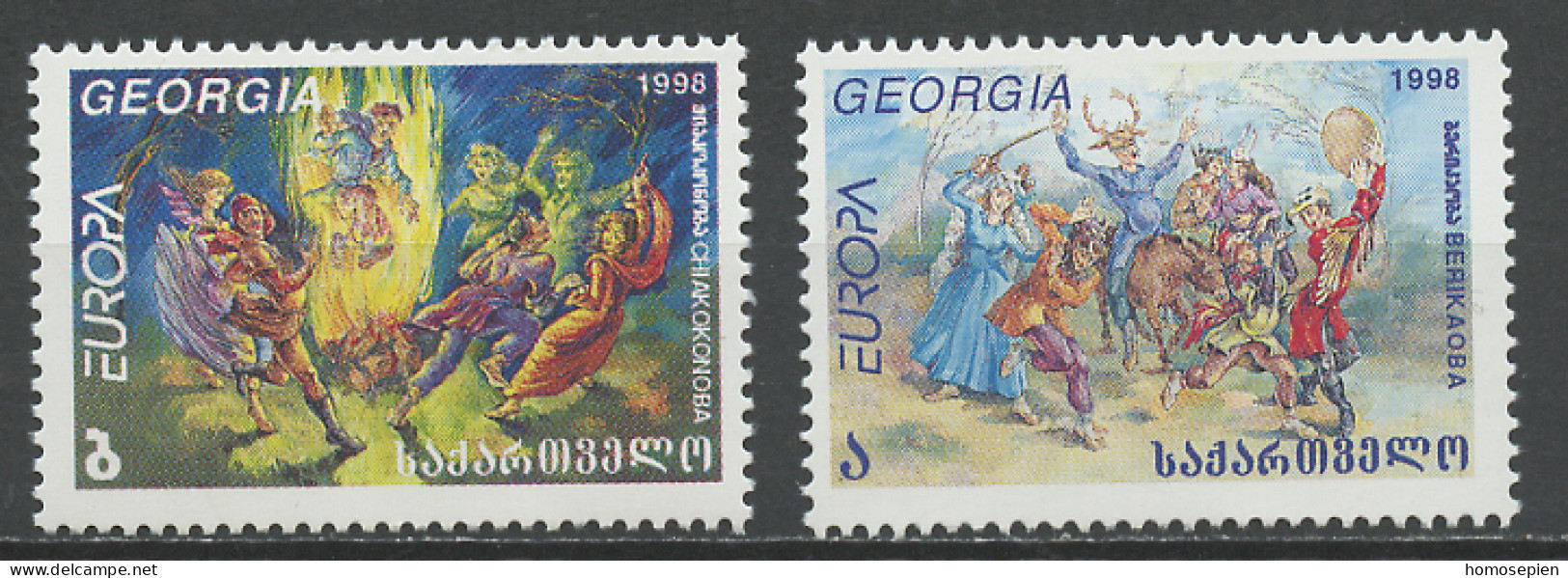 Europa CEPT 1998 Géorgie - Georgien - Georgia Y&T N°221 à 222 - Michel N°296 à 297 *** - 1998