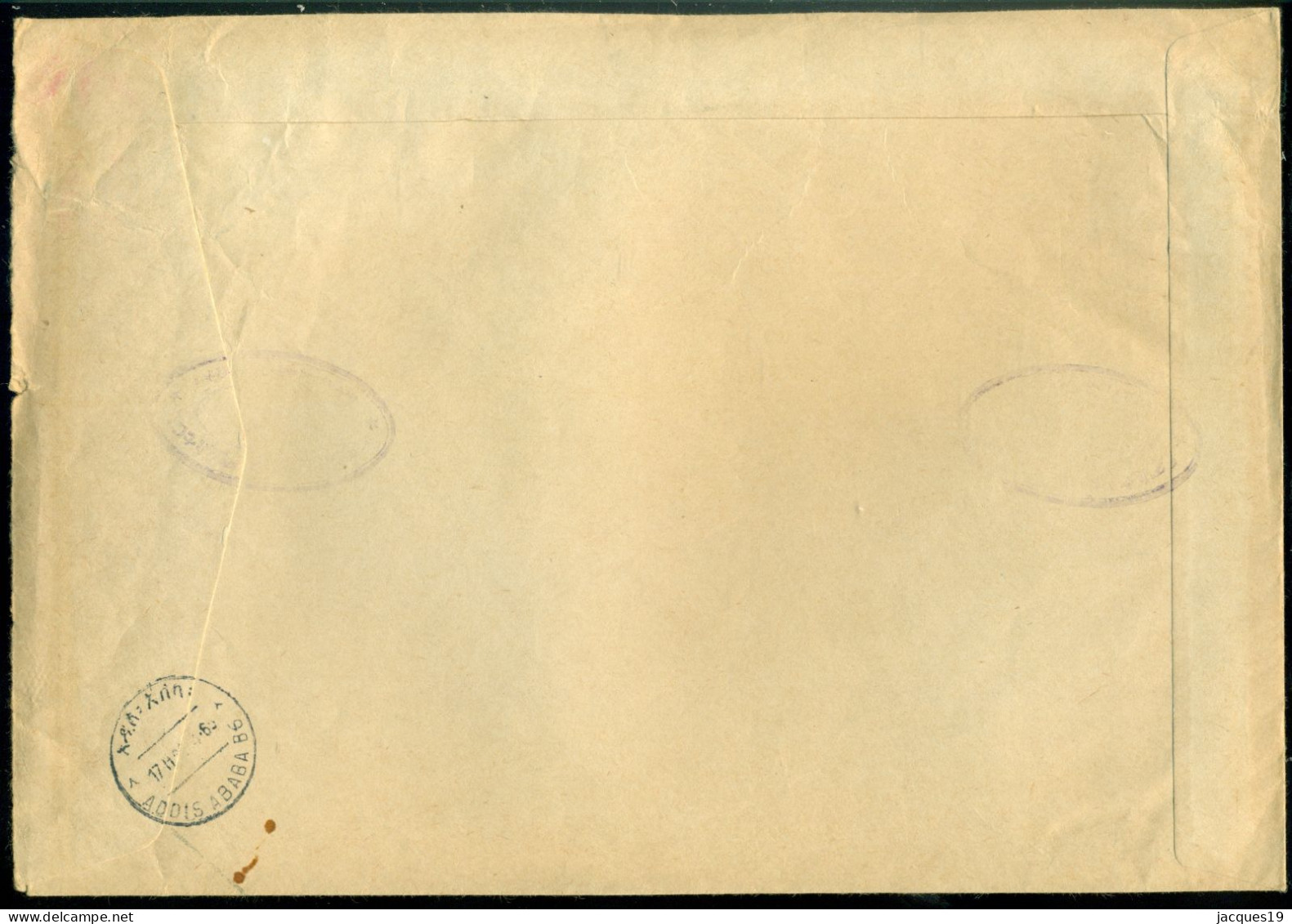 Ethiopia 1965 Registered Cover To The Netherlands From Post Administration No Stamp - Ethiopie