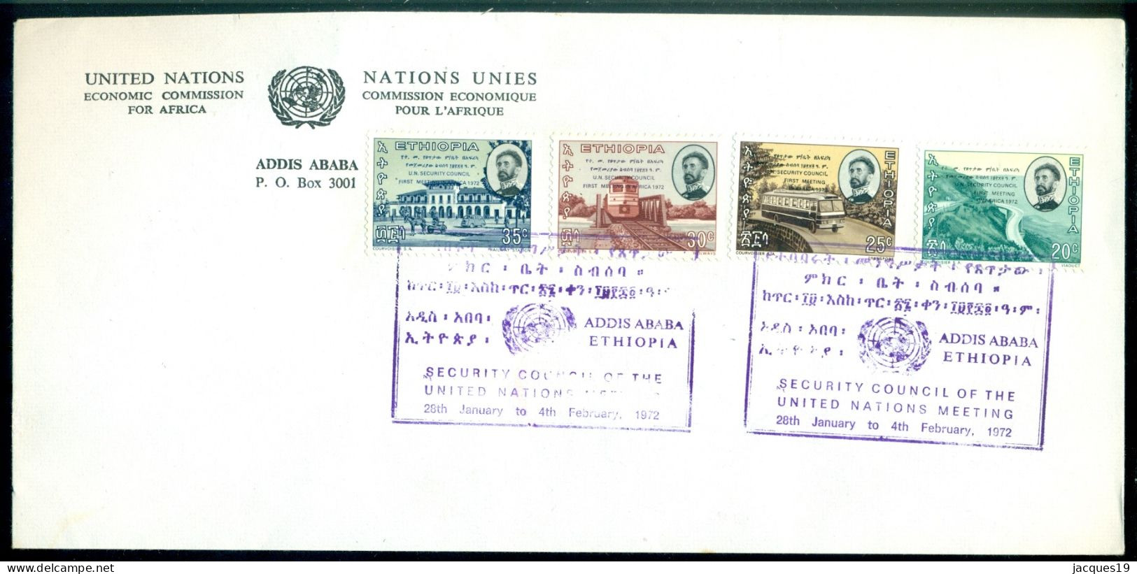 Ethiopia 1972 FDC UN Economic Commission For Africa With Special Postmarks Mi 695-698 - Etiopia