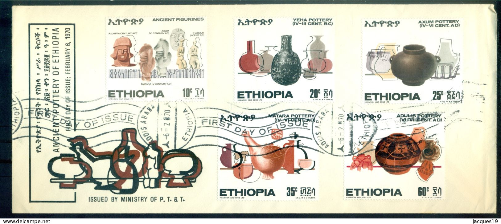 Ethiopia 1970 FDC Ancient Pottery Mi 632-636 - Etiopia