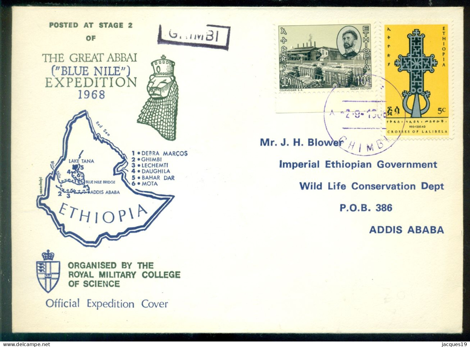 Ethiopia 1968 Special Cover The Great Abbai Expedition "Blue Nile" Mi 506 And 576 - Ethiopia