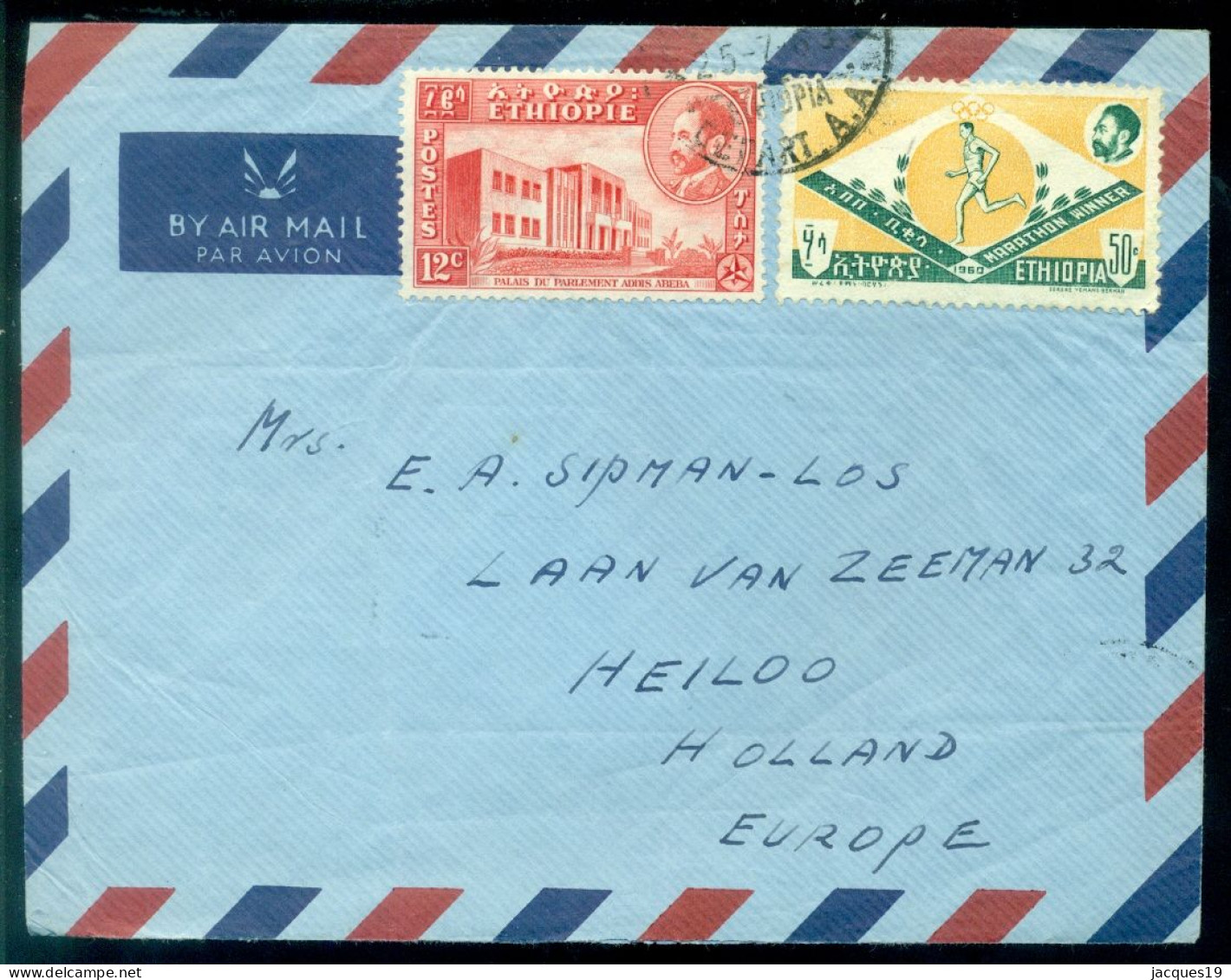 Ethiopia 1962 (?) Airmail Cover To Holland Mi 246 And 421 - Etiopia