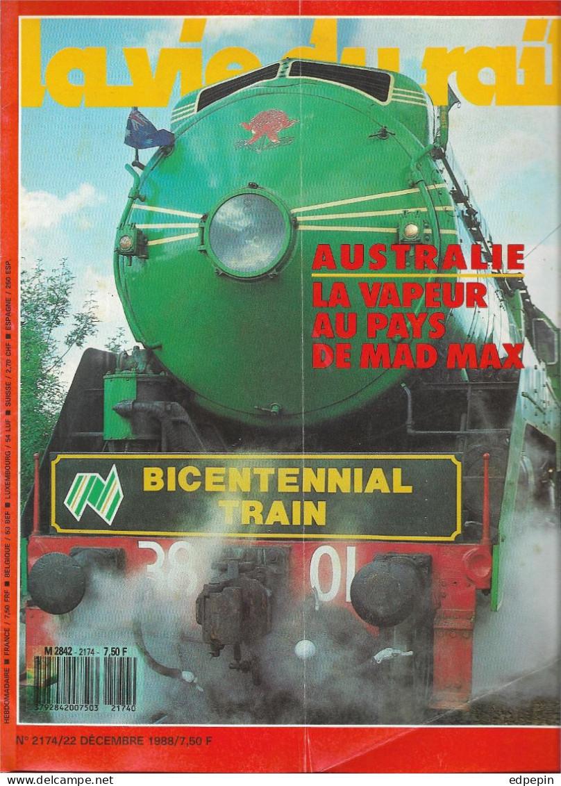 La Vie Du Rail N° 2174 22 Decembre 1988 N° 2174 : Australie La Vapeur Au Pays De Mad Max - Trenes