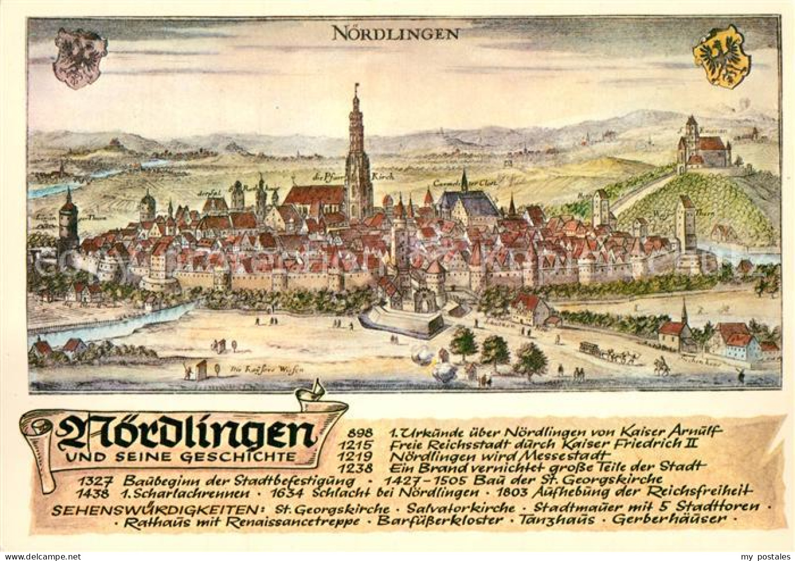 72955820 Noerdlingen Und Seine Geschichte Stich Von Matthaeus Merian Um 1650 Noe - Nördlingen