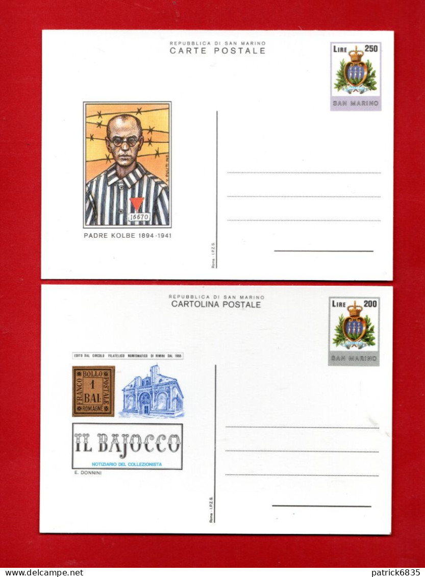 (ScC) S.Marino **- 1982 - Cartolina Postale - COMMEMORATIVE, C 52/53 . MNH - Postal Stationery