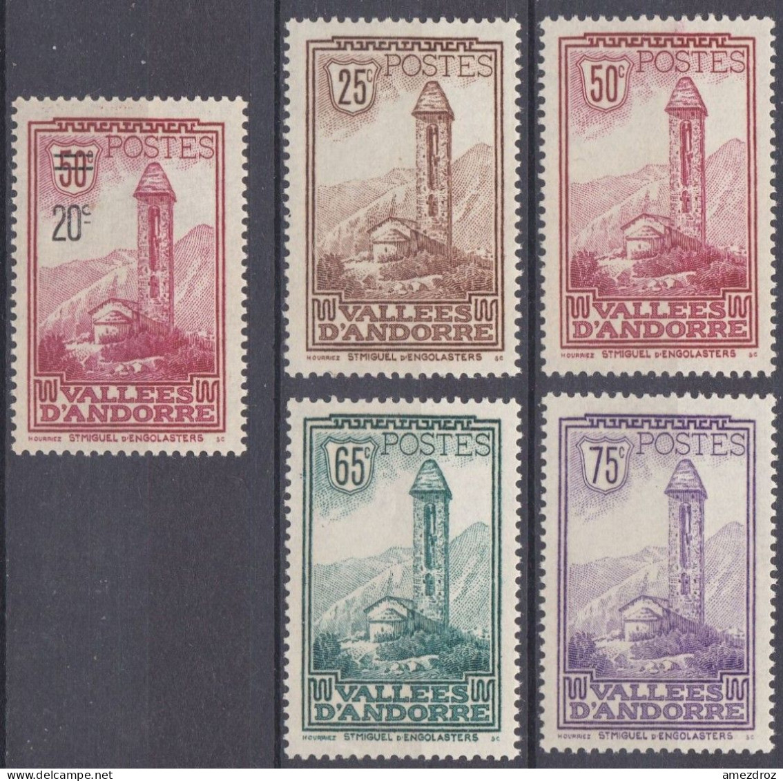 Andorre Français 1932 -1933 N° 35-38 Et-48 NMH ** Paysage De La Principauté - Unused Stamps