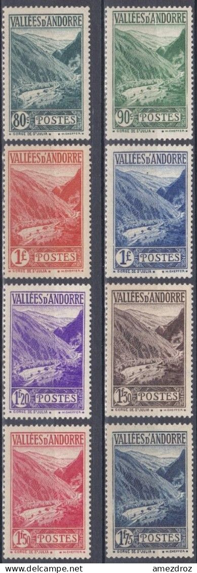 Andorre Français 1938 -1943 N° 71-78 NMH ** Paysage De La Principauté - Ungebraucht