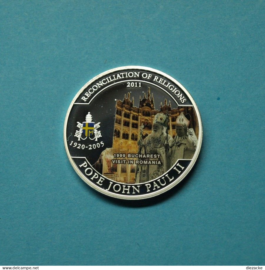 Palau 2005 1 Dollar Johannes Paul II. In Rumänien Cu Versilbert PP (M5118 - Non Classés