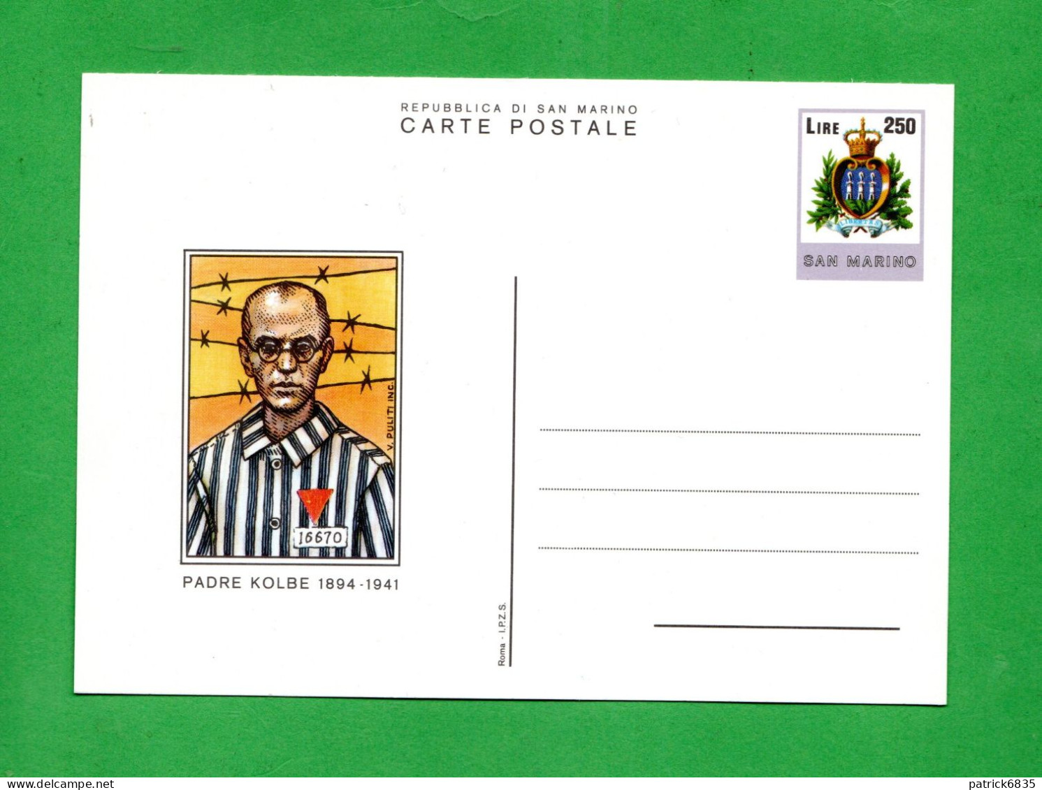 (ScC) S.Marino **- 1982 - Cartolina Postale - COMMEMORATIVE- PADRE KOLBE, C 53 . MNH - Postwaardestukken