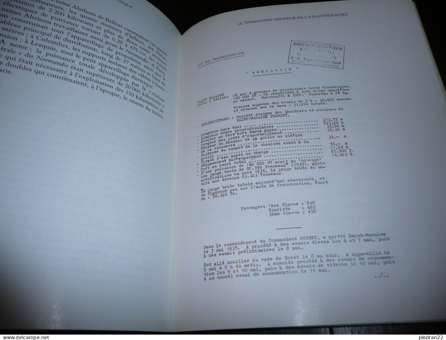 NAVIGATION BATEAU JEAN PIERRE MOGUI PAQUEBOT LE NORMANDIE SEIGNEUR DE L'ATLANTIQUE EDITIONS DENOEL 1985 - Barco