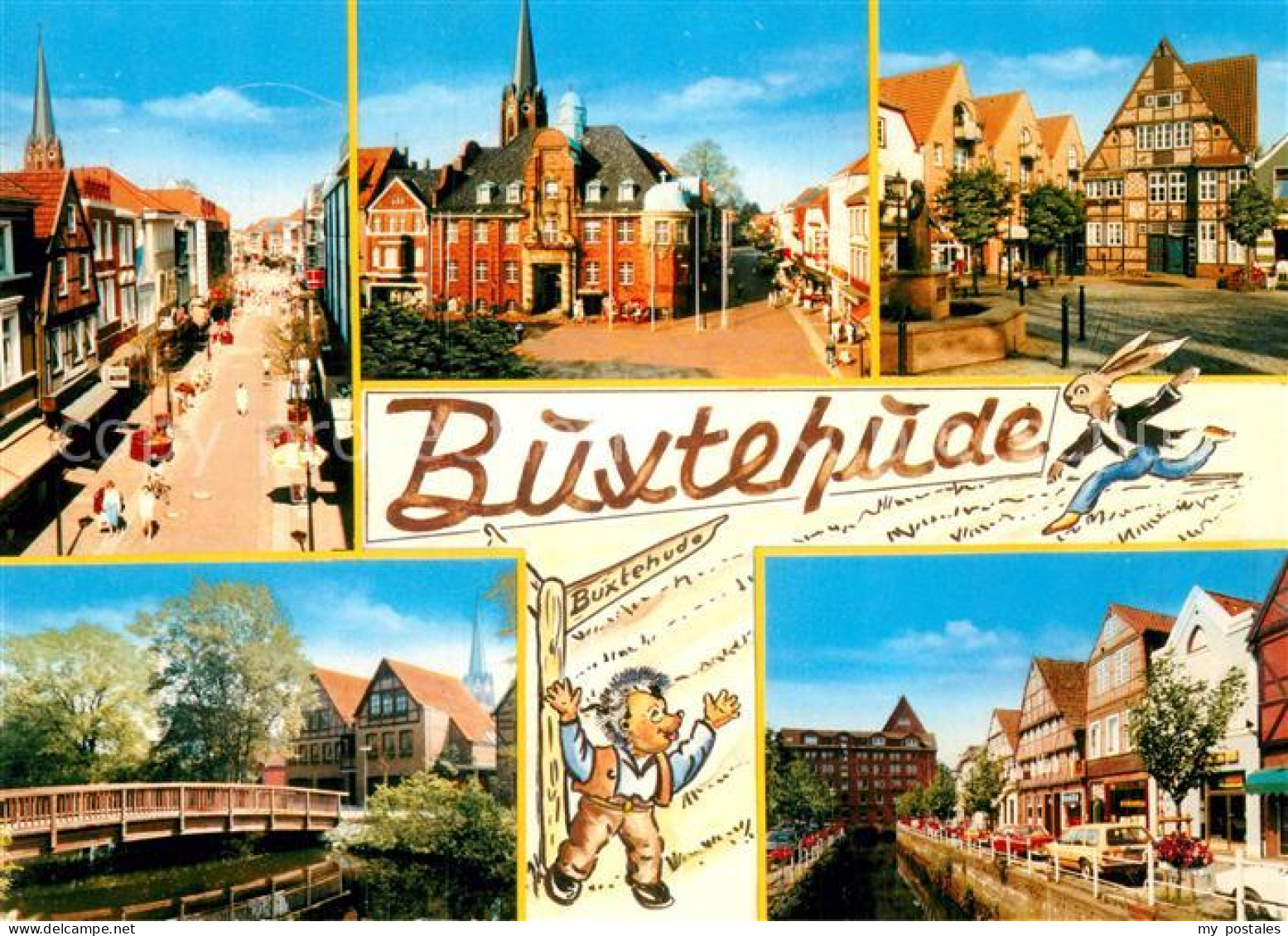 72954519 Buxtehude Teilansichten Altstadt Fussgaengerzone Karikaturen Buxtehude - Buxtehude