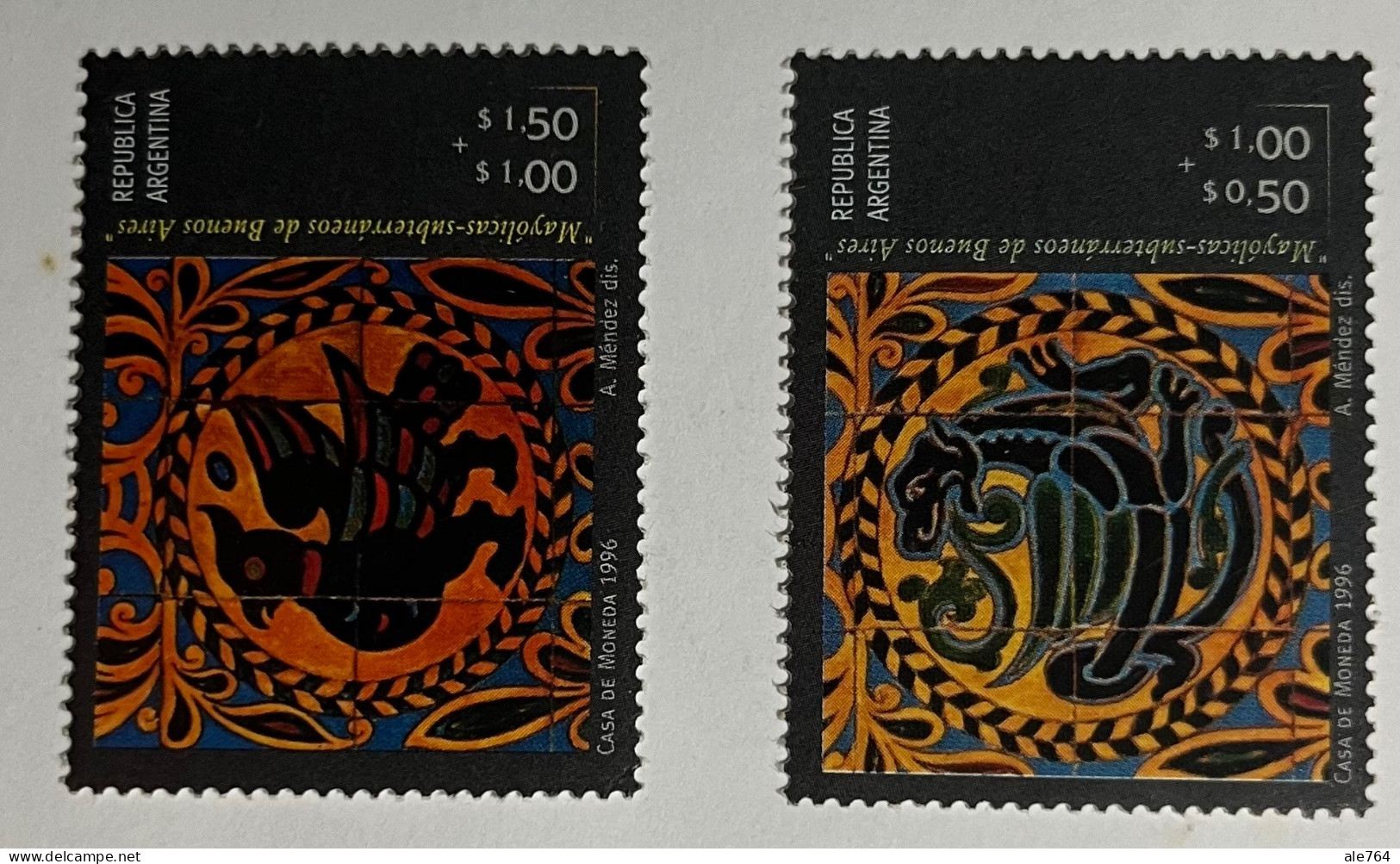 Argentina 1996 Murales Del Subterráneo, GJ 2788/9, Sc B 170/1, Y 1938/9, MNH. - Unused Stamps