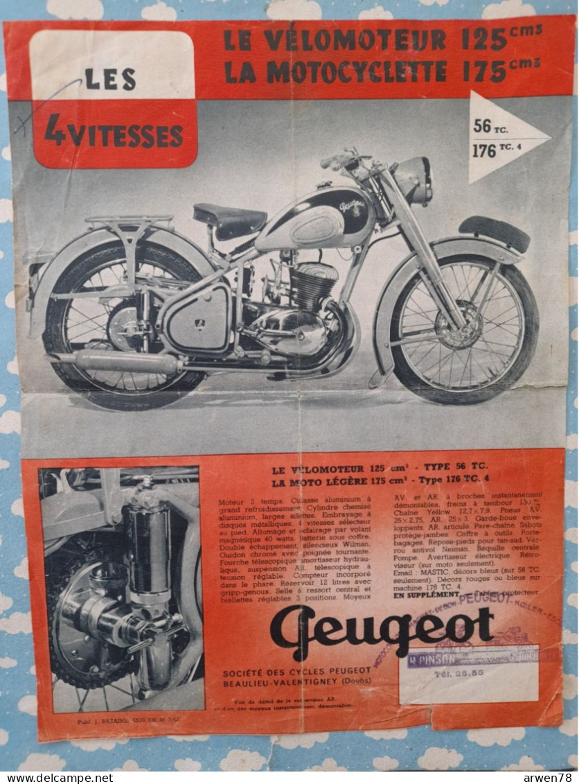 Publicite PEUGEOT Vélomoteurs & Motocyclette - Publicités