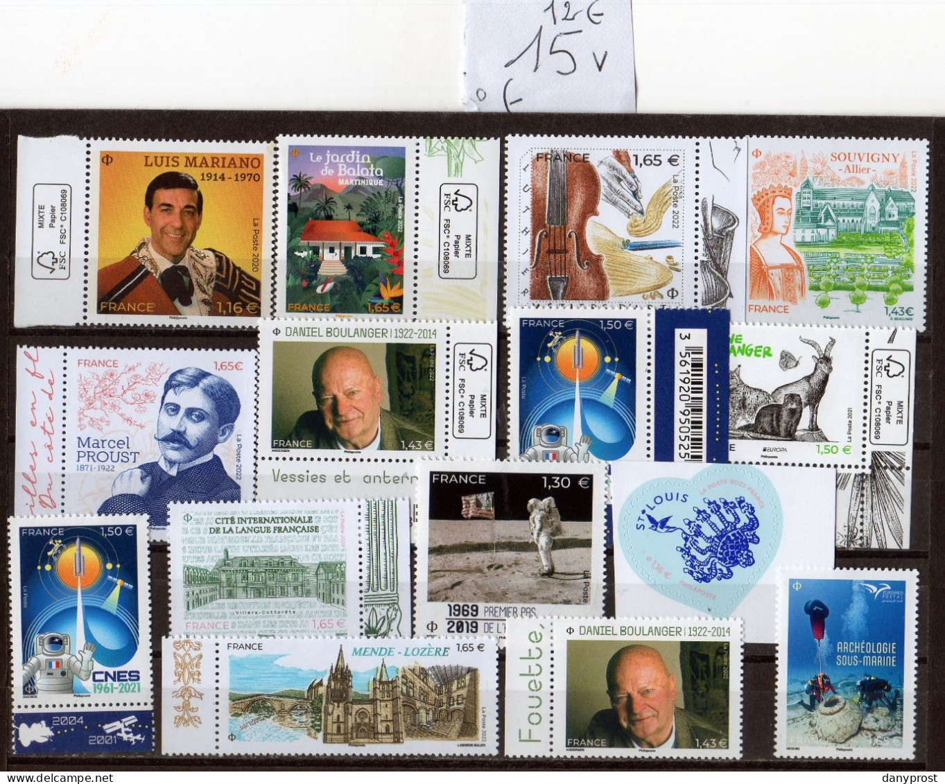 2000-24 -GOMMES - LOT 15 Timbres NEUFS à  12.00 € - Lots & Kiloware (mixtures) - Max. 999 Stamps