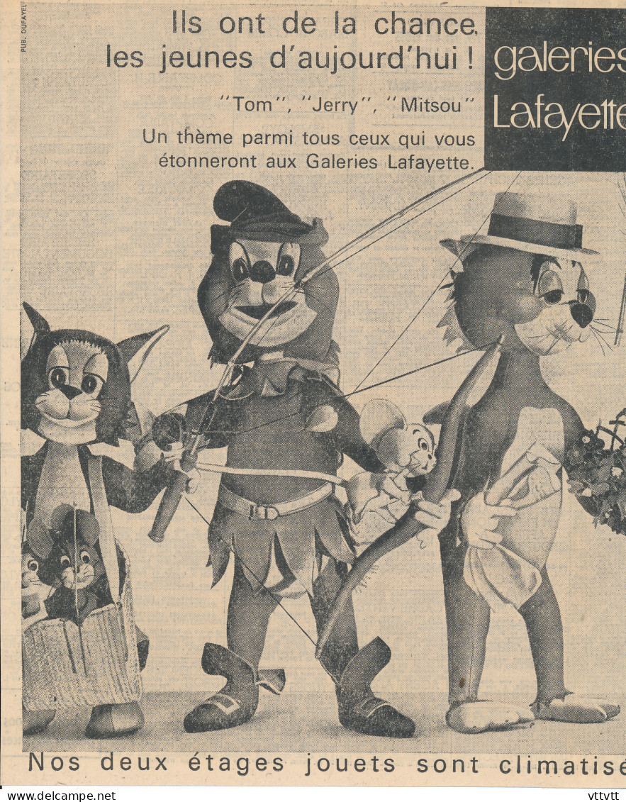 Ancienne Publicité (1960) : GALERIES LAFAYETTE Jouets, TOM, JERRY, MITSOU, Ils Ont De La Chance Les Jeunes D'aujourd'hui - Werbung