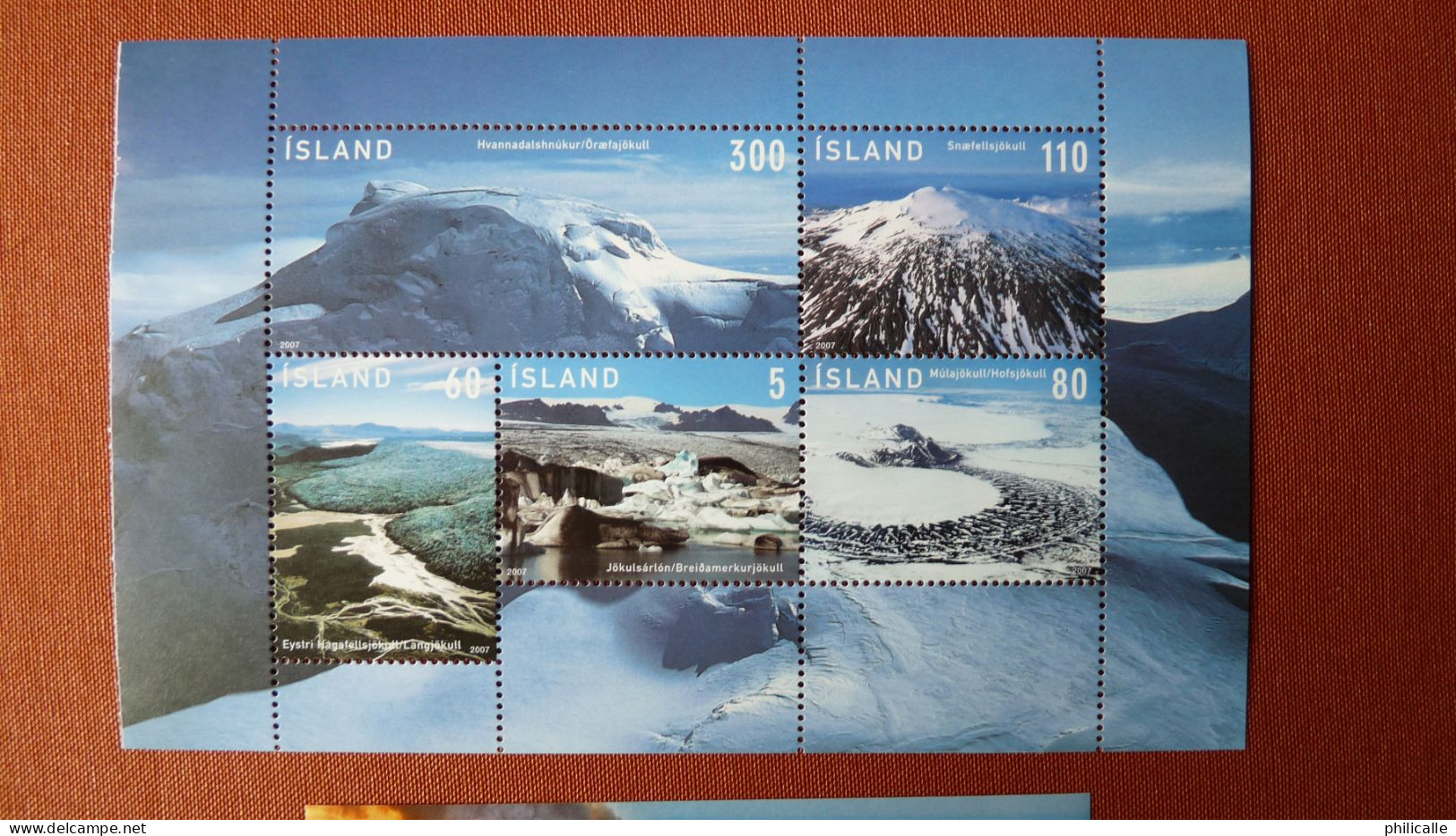 ISLANDE 2007 - 2008 2 Blocs Année Polaire Volcan Grimsvotn Appareil Ondes Sonores Lot 11. - Hojas Y Bloques