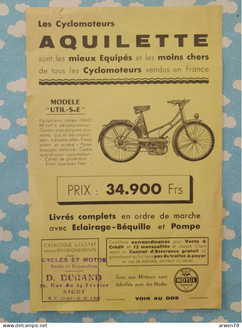 Publicité CYCLOMOTEURS AQUILETTE - Publicités