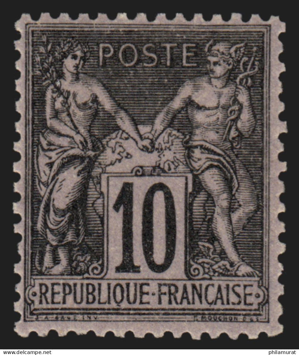 France N°103, Sage 10c Noir Sur Lilas Type (N Sous B), Neuf * COTE 45€ - TB - 1898-1900 Sage (Tipo III)