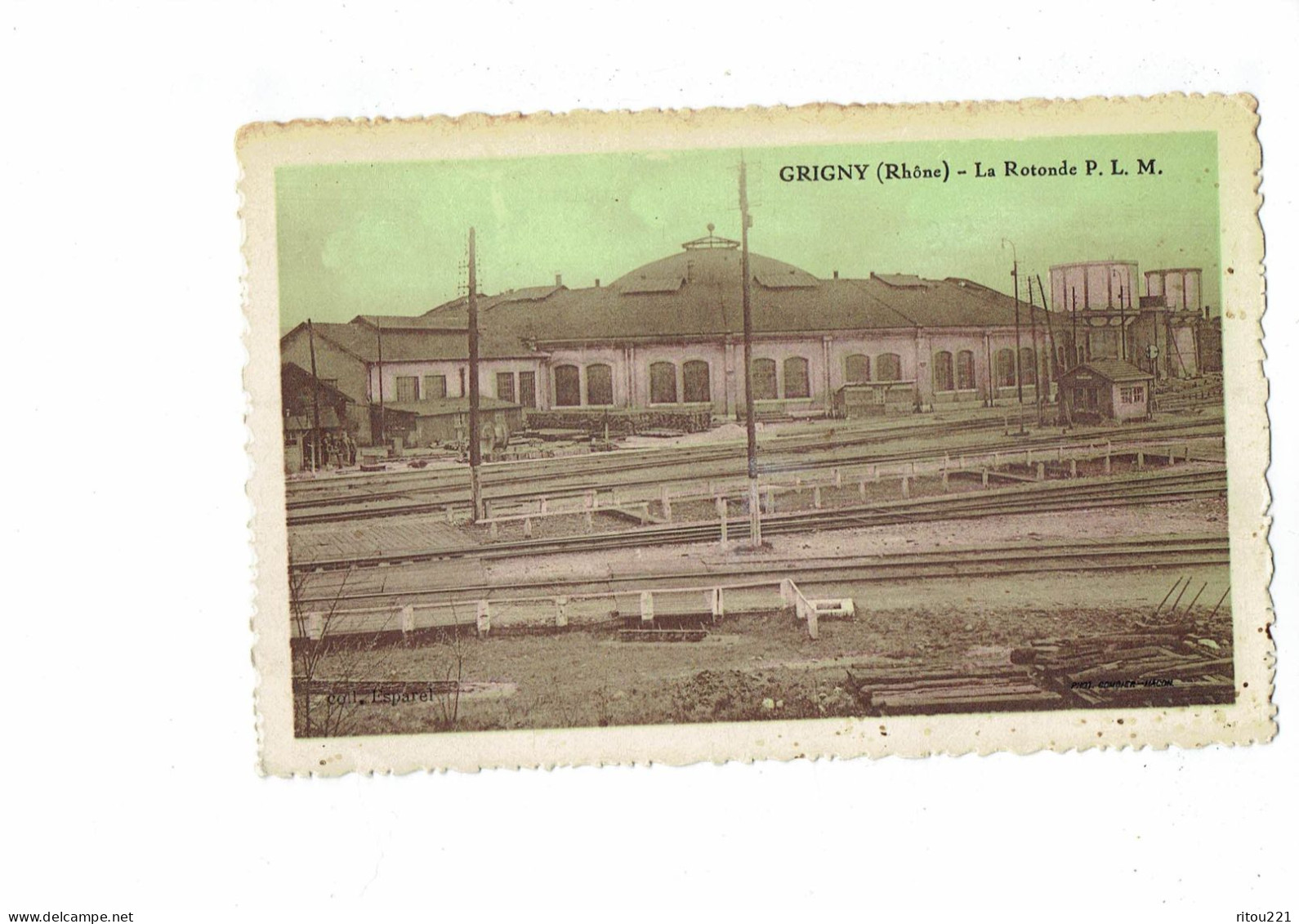 Cpa - 69 - GRIGNY - Rhône -- La Rotonde Du P.L.M. - Chemin De Fer - 1947 - Grigny