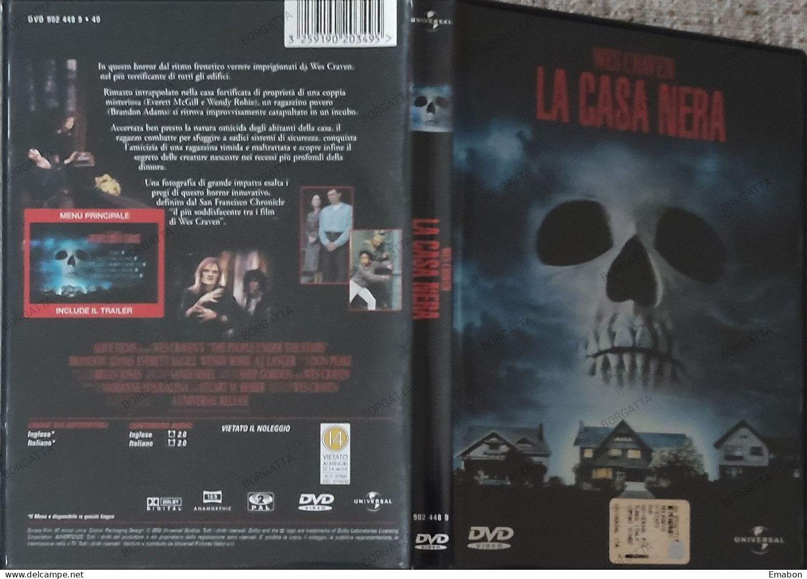 BORGATTA - HORROR - Dvd " LA CASA NERA WES CRAVEN "-  UNIVERSAL 2002  -  USATO In Buono Stato - Horreur