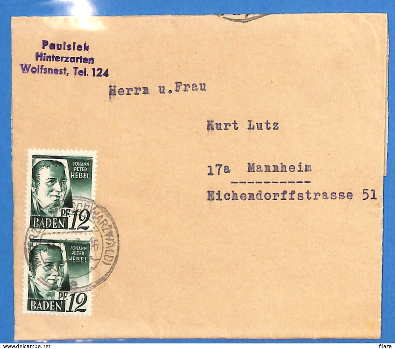 Allemagne Zone Française 1947 - Lettre De Hinterzarten - G29461 - Andere & Zonder Classificatie