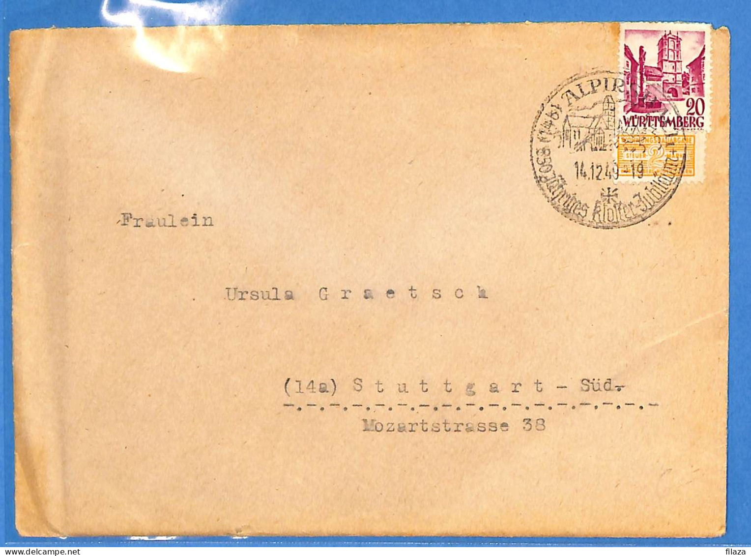 Allemagne Zone Française 1949 - Lettre De Alpirsbach - G29465 - Sonstige & Ohne Zuordnung