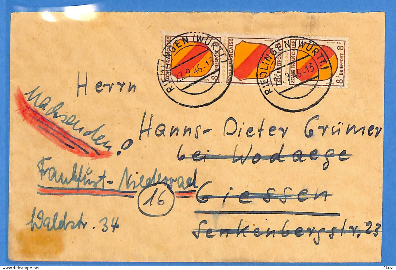 Allemagne Zone Française 1946 - Lettre De Reutlingen - G29433 - Sonstige & Ohne Zuordnung