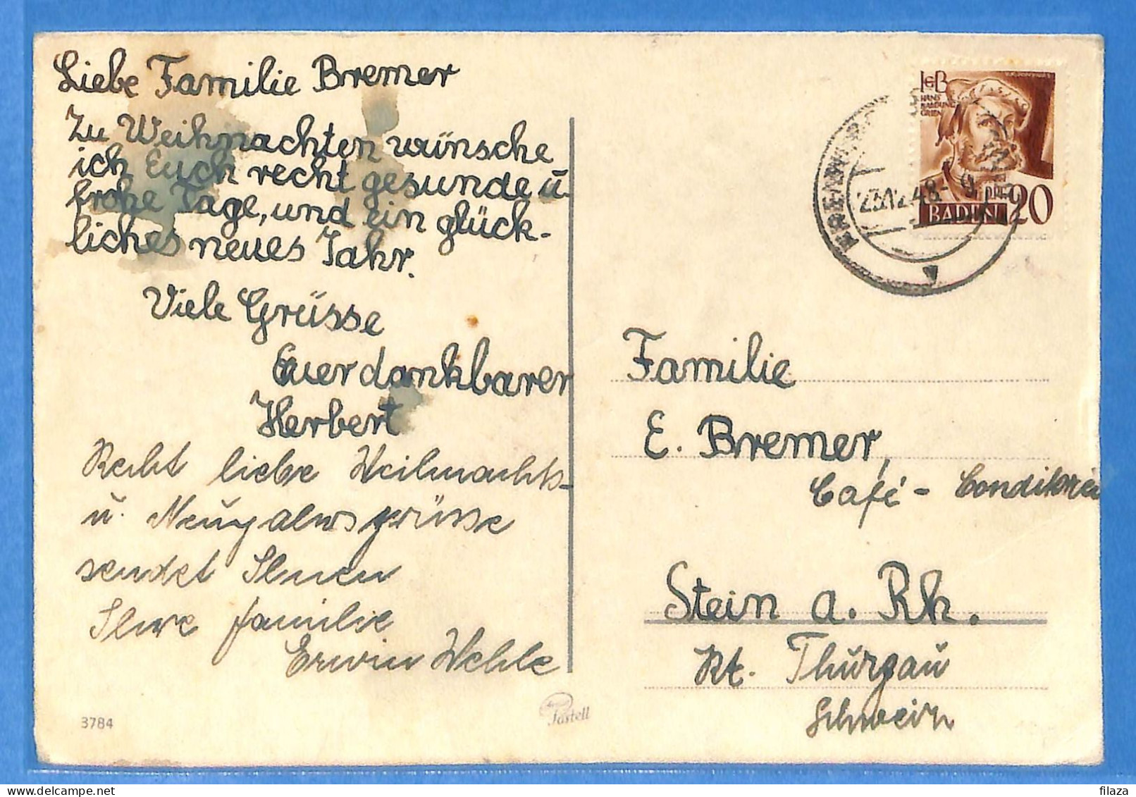 Allemagne Zone Française 1948 - Carte Postale De Freiburg - G29400 - Otros & Sin Clasificación