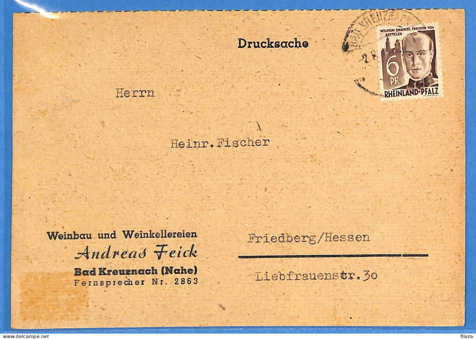 Allemagne Zone Française 1949 - Carte Postale De Bad Kreuznach - G29397 - Andere & Zonder Classificatie