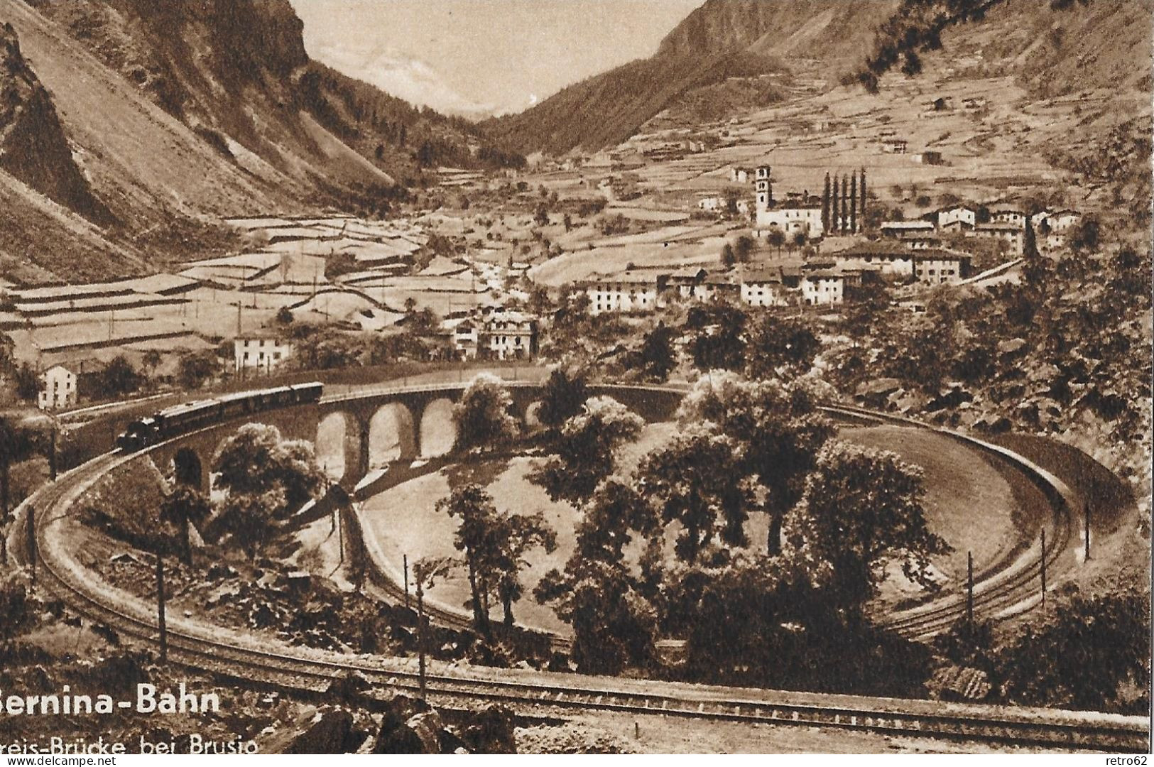 BRUSIO ► Bernina-Bahn Bei Der Kreisbrücke In Brusio Ca.1930 - Brusio