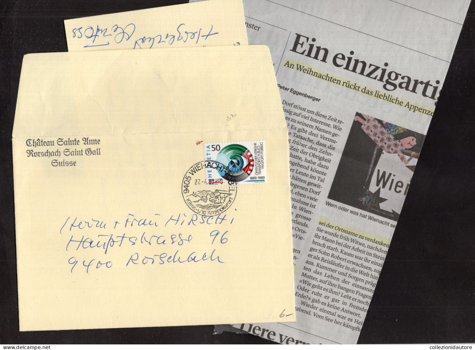 SWITZERLAND - WIENACHT - KLIMA-UND KNEIPPKURORT - AFFRANCATA CON ANNULLI DEL 27.4.89 - Storia Postale