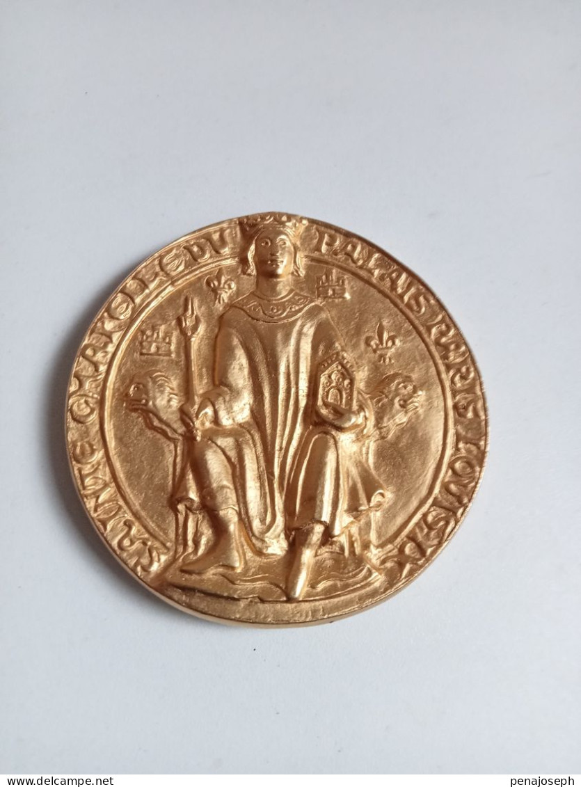 GRANDE MEDAILLE SAINTE CHAPELLE Du PALAIS ST LOUIS IX Créa CALMUSCKI KOVACS D - Religiöse Kunst