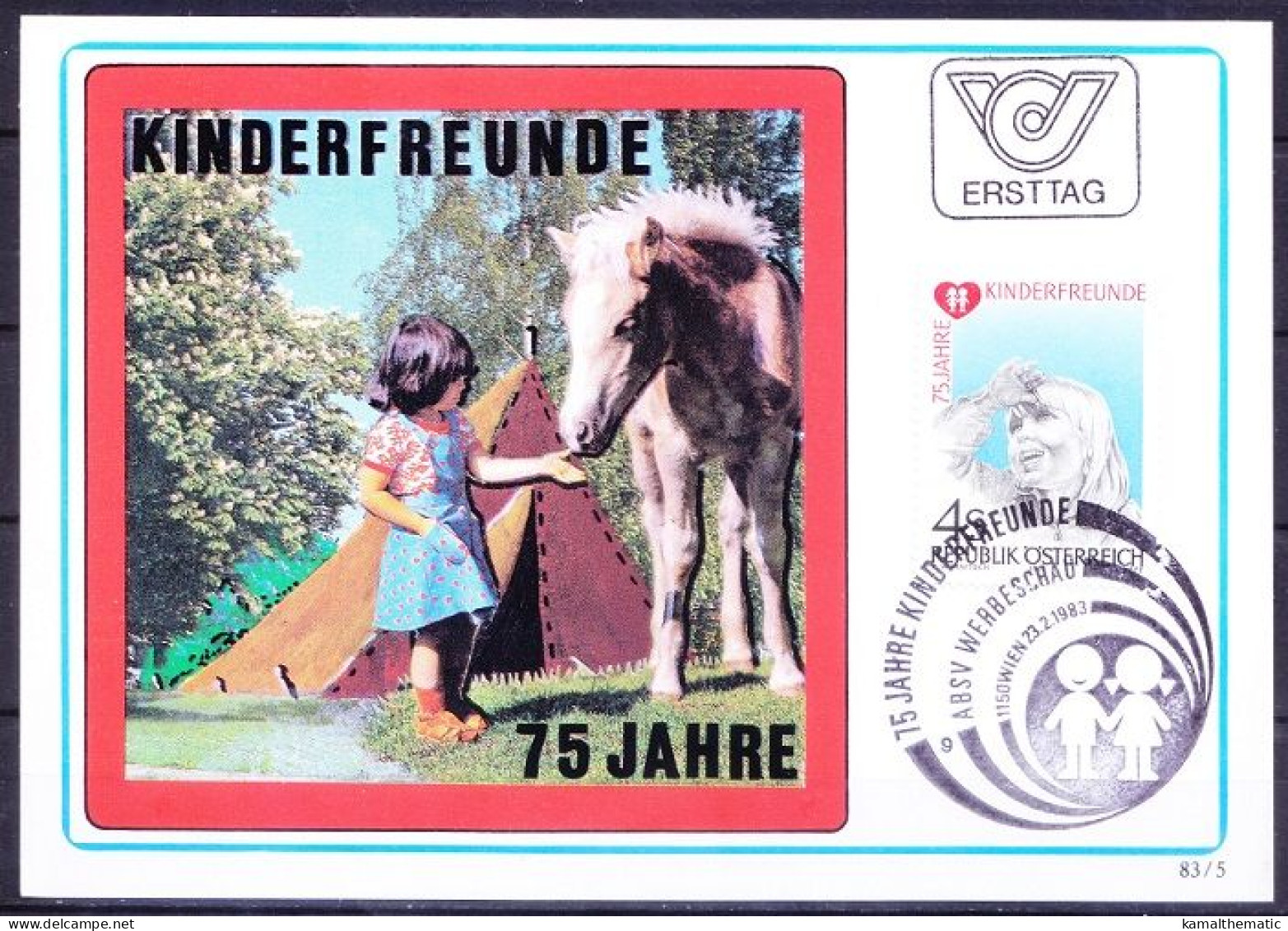 Austria 1983 Maxi Card, NGO Friends Of Children, Heart - Andere & Zonder Classificatie